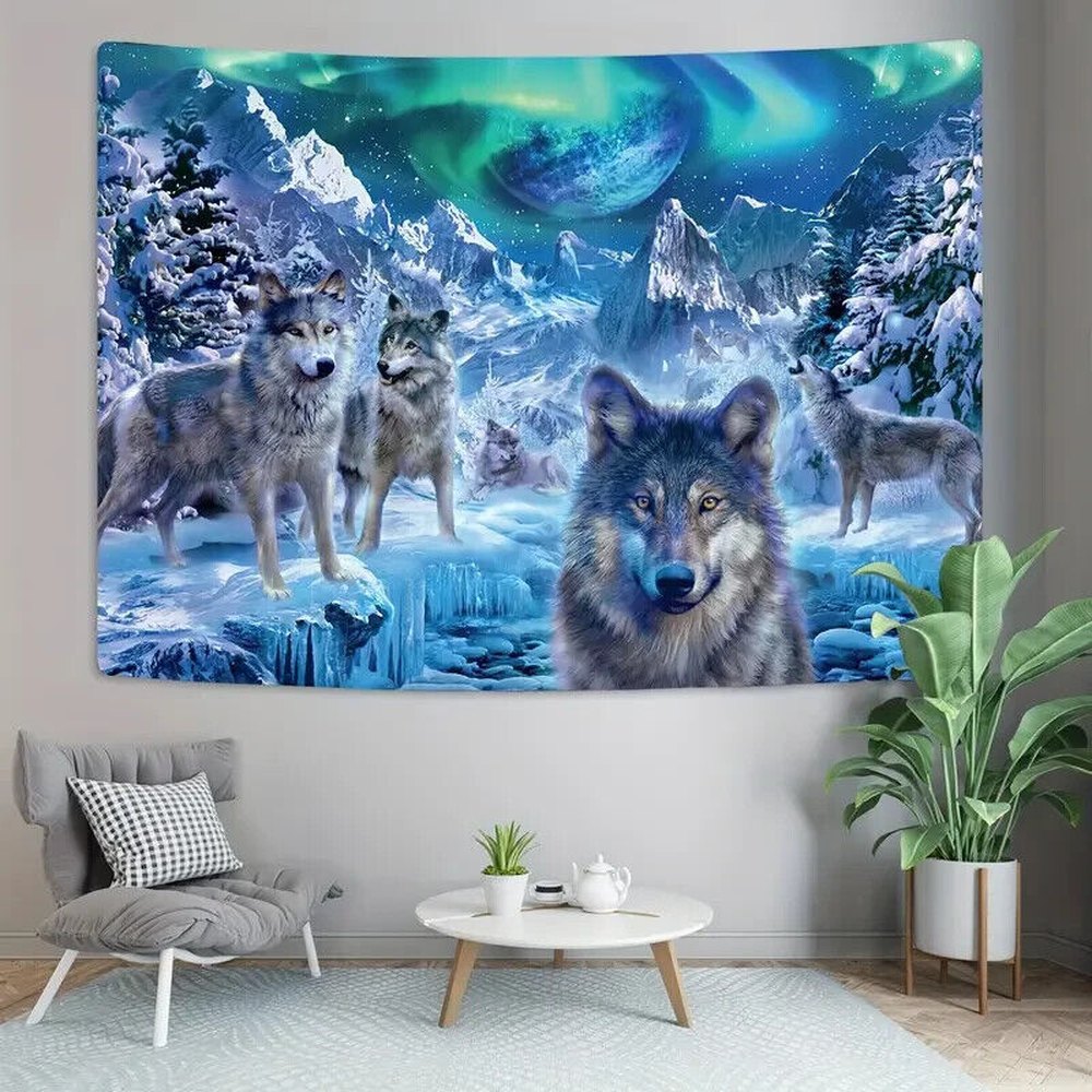 Wolf Wild Animal Vibrant Fabric Tapestry 78.7" x 59" NEW! Home & Garden:Home Décor:Tapestries Style Your Walls